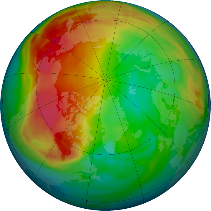 Arctic ozone map for 06 January 2007